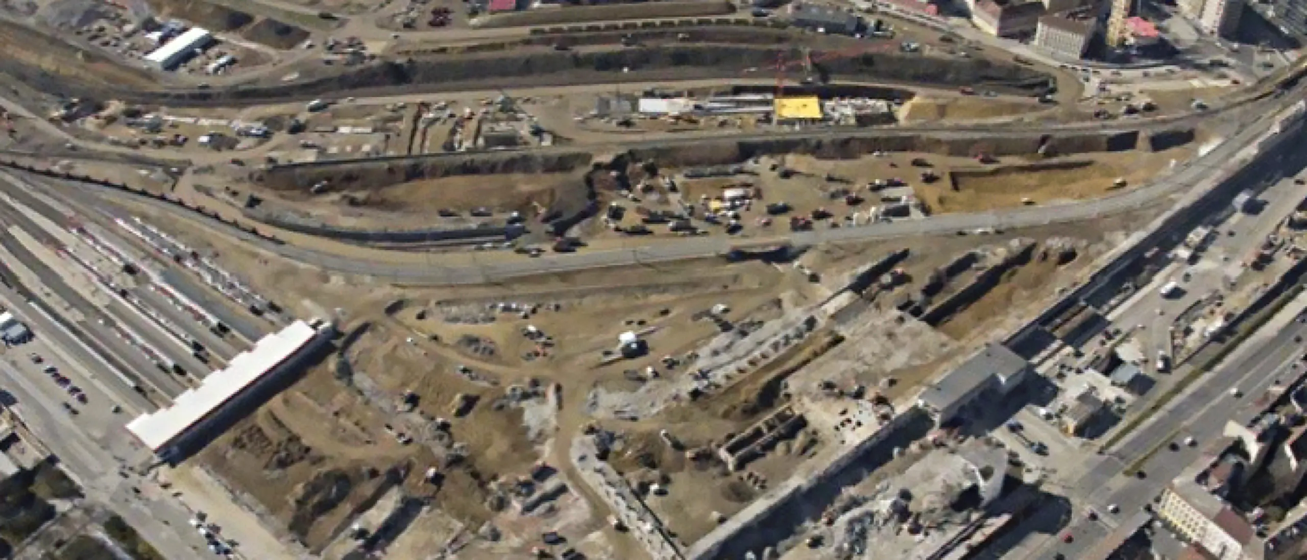 Zentralbahnhof Wien-Bild zeigt die Großbaustelle des Wiener Hauptbahnhofes.