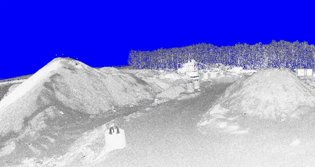 Inventur Umweltanalytik-Bild zeigt ein digitales Bild einer Deponie zur Vermessung.