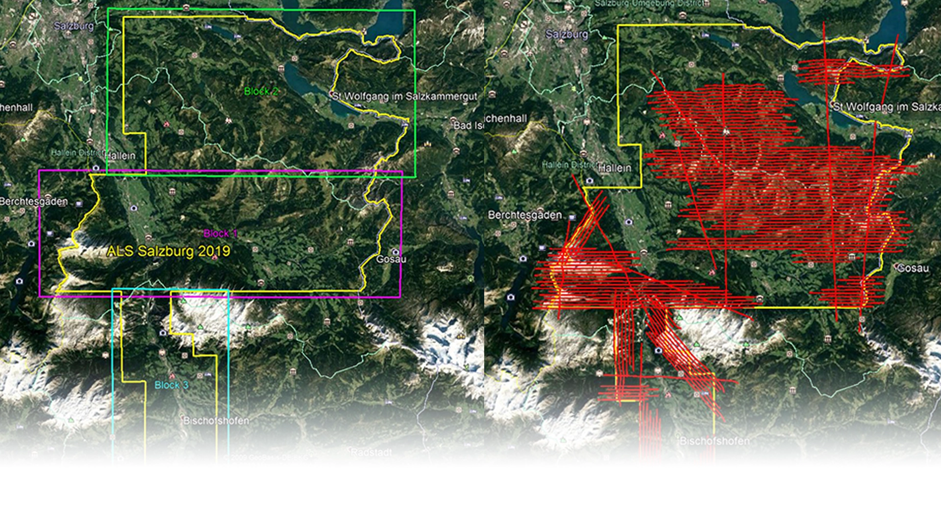 Salzburg von Oben-Bild zeigt eine digitale Luftaufnahme von Salzburg