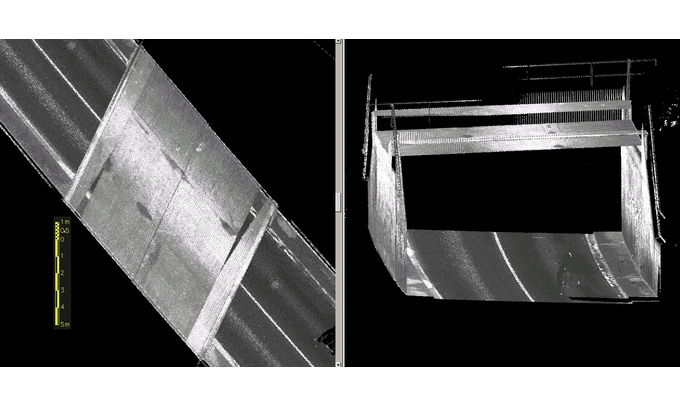 Autobahnbrücken Niedersachsen-Bild zeigt ein digitales Modell einer Brückendurchfahrt.