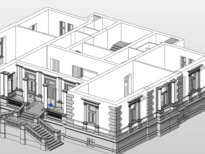 Digitale Bestandsmodelle-Bild zeigt ein digitales Modell einer Villa