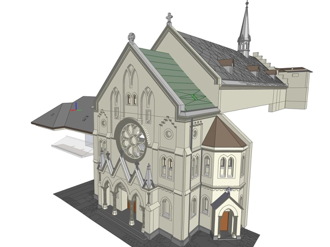 Digitale Bestandsmodelle-Bild zeigt ein digitales Modell einer Kirche